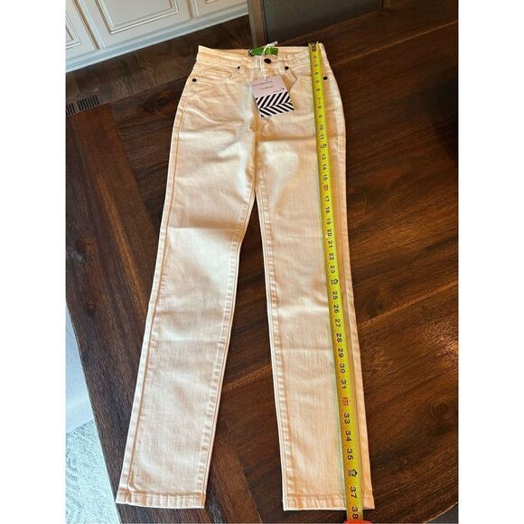 Sandrine Rose/Free People cream colored skinny jeans - Picture 1 of 10